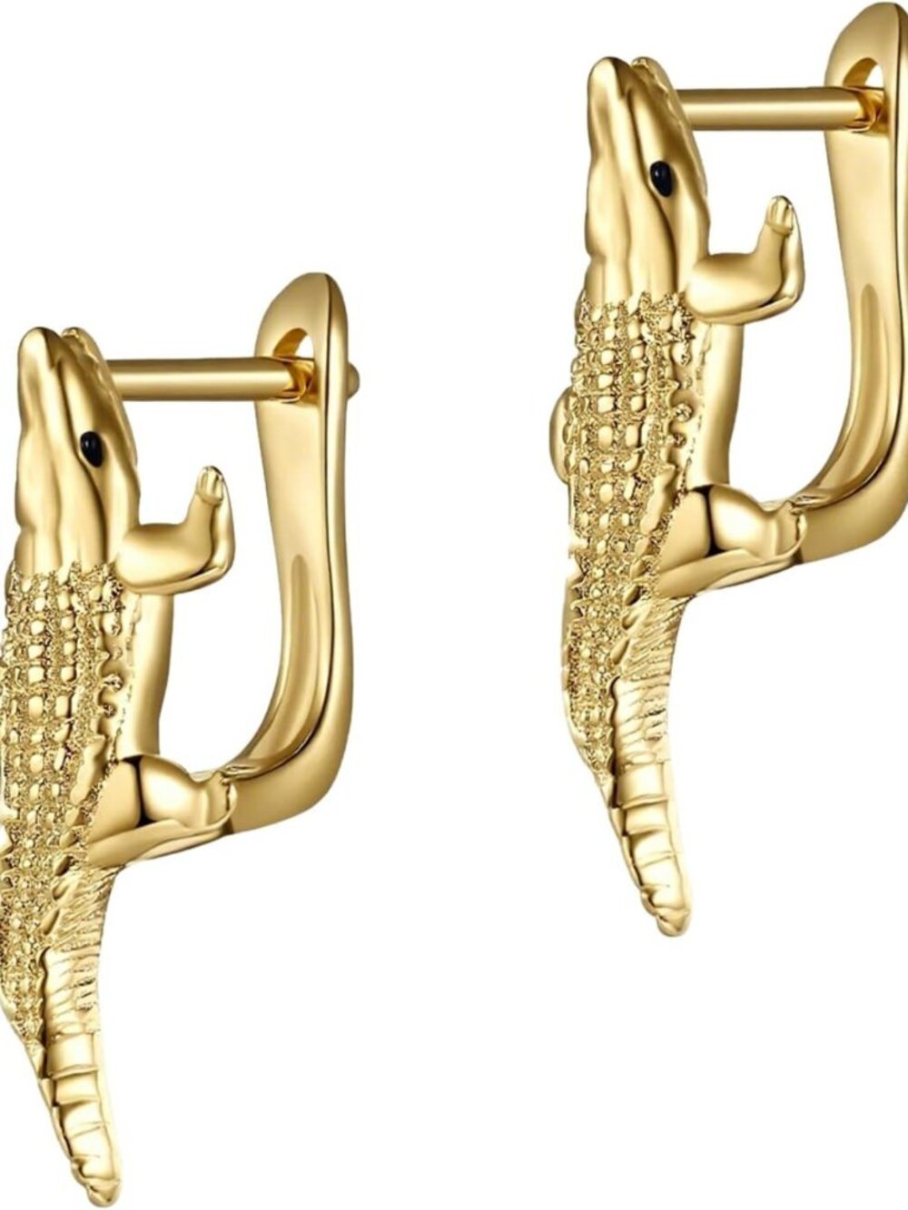 18K Gold Plated Crocodile Earrings | Cute Animal Jewelry | Sterling Silver